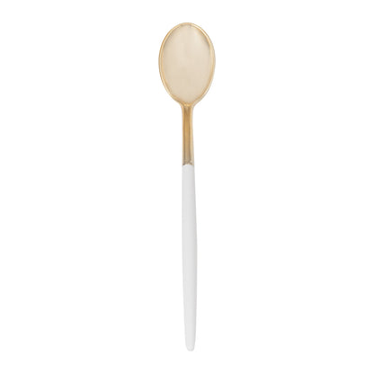 Moderna Gold Plastic Spoon - with White Handle - 7 3/4" - 50 count box