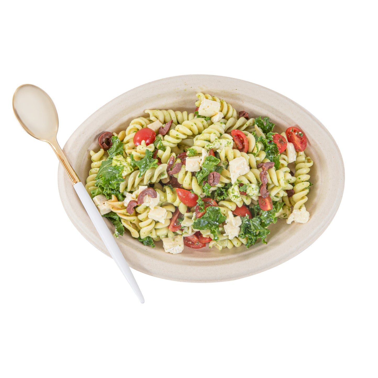 Moderna Gold Plastic Spoon - with White Handle - 7 3/4" - 50 count box