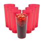 Bev Tek 24 oz Red SAN Plastic Tumbler - Pebbled - 3 1/2" x 3 1/2" x 7" - 10 count box