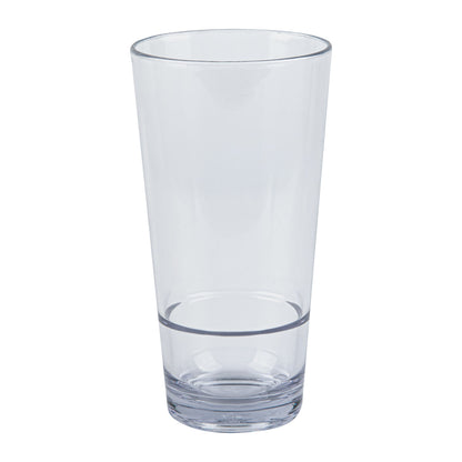 Bev Tek 20 oz Clear SAN Plastic Cooler Glass - 3 1/2" x 3 1/2" x 6 1/2" - 10 count box