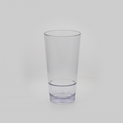 Bev Tek 20 oz Clear SAN Plastic Cooler Glass - 3 1/2" x 3 1/2" x 6 1/2" - 10 count box
