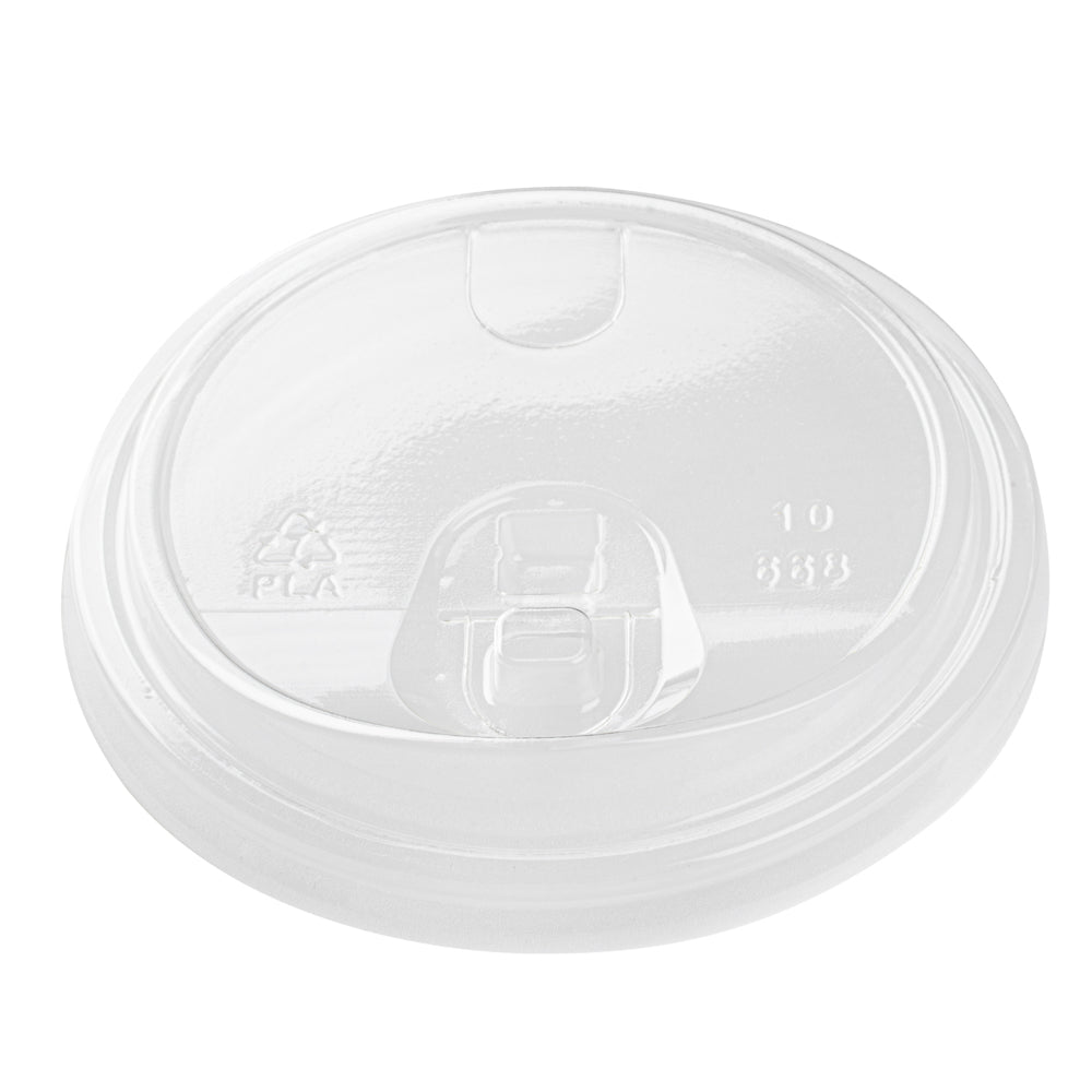 Sustain Clear PLA Plastic Straw or Sip Cold Cup Lid - Fits 9, 12, 16, 20 and 22 oz, Compostable - 50 count box