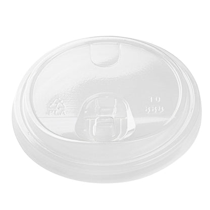 Sustain Clear PLA Plastic Straw or Sip Cold Cup Lid - Fits 9, 12, 16, 20 and 22 oz, Compostable - 50 count box
