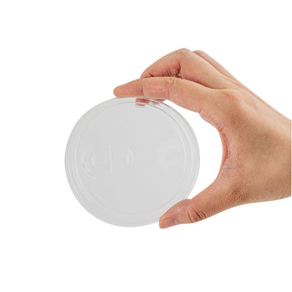 Sustain Clear PLA Plastic Straw or Sip Cold Cup Lid - Fits 9, 12, 16, 20 and 22 oz, Compostable - 50 count box