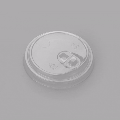 Sustain Clear PLA Plastic Straw or Sip Cold Cup Lid - Fits 9, 12, 16, 20 and 22 oz, Compostable - 50 count box