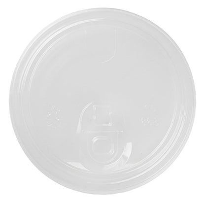 Sustain Clear PLA Plastic Straw or Sip Cold Cup Lid - Fits 9, 12, 16, 20 and 22 oz, Compostable - 50 count box