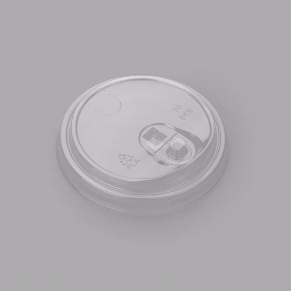 Sustain Clear PLA Plastic Straw or Sip Cold Cup Lid - Fits 9, 12, 16, 20 and 22 oz, Compostable - 1000 count box