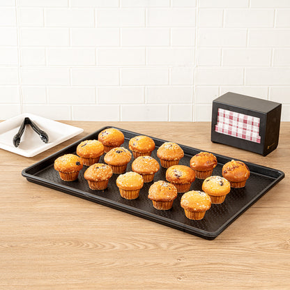 Chef 101 Rectangle Black Plastic Display Tray - 26" x 18" - 10 count box