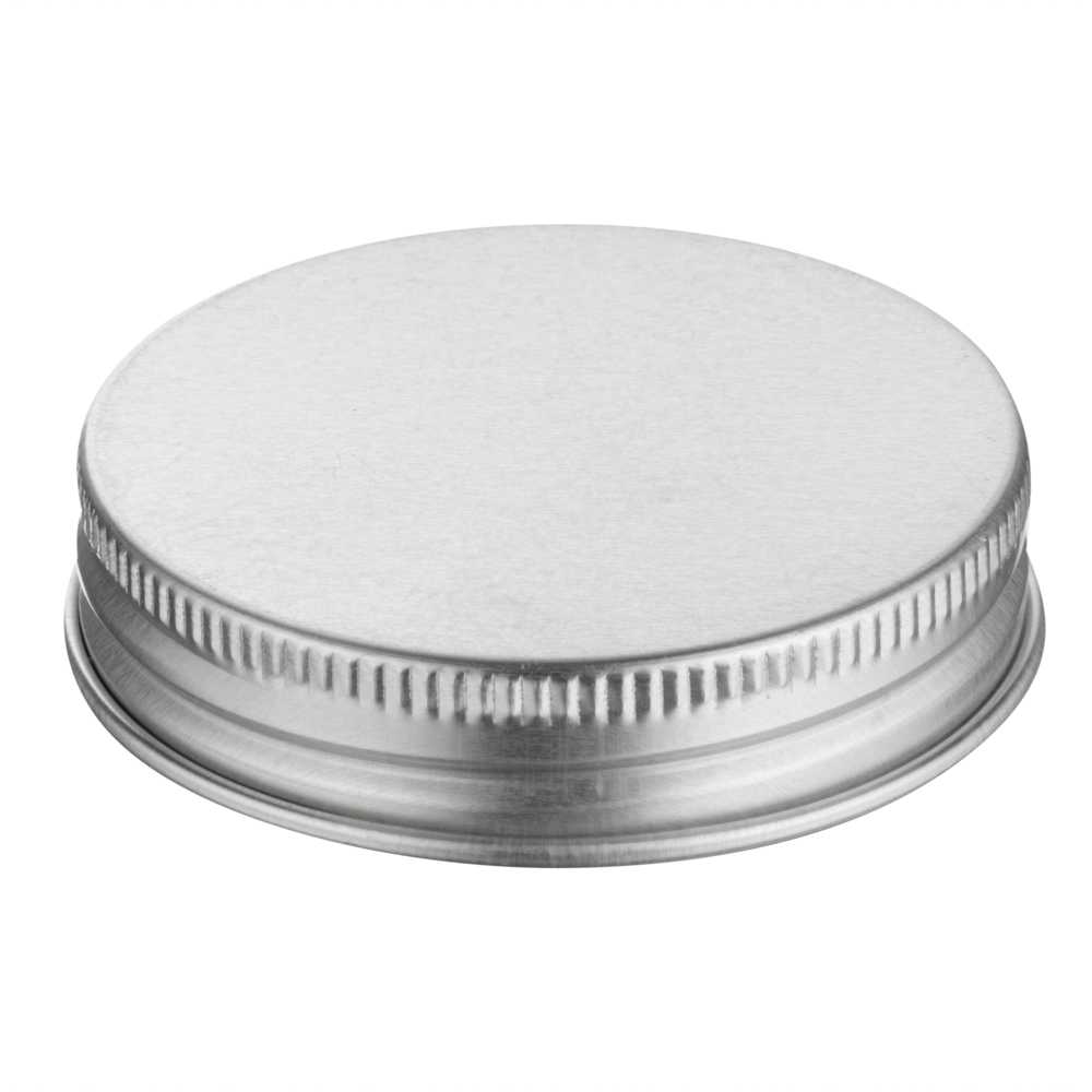 Chef 101 16 oz Round Clear Plastic Candy and Snack Jar - with Silver Aluminum Lid - 3 3/4" x 3 3/4" x 3" - 100 count box