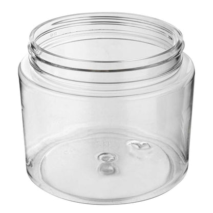 Chef 101 16 oz Round Clear Plastic Candy and Snack Jar - with Black Plastic Lid - 3 3/4" x 3 3/4" x 3" - 100 count box