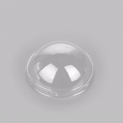 Panificio Round Clear Plastic Dome Lid - Fits 3.5 oz Foil Paper Baking Cup - 2 3/4" x 2 3/4" x 1 1/2" - 50 count box
