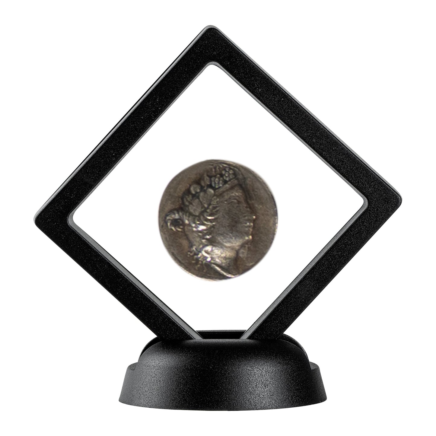 Display Tek Square Black Plastic 3D Floating Display Case - 2 3/4" x 2 3/4" x 3/4" - 10 count box