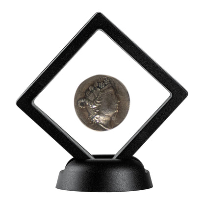Display Tek Square Black Plastic 3D Floating Display Case - 2 3/4" x 2 3/4" x 3/4" - 10 count box