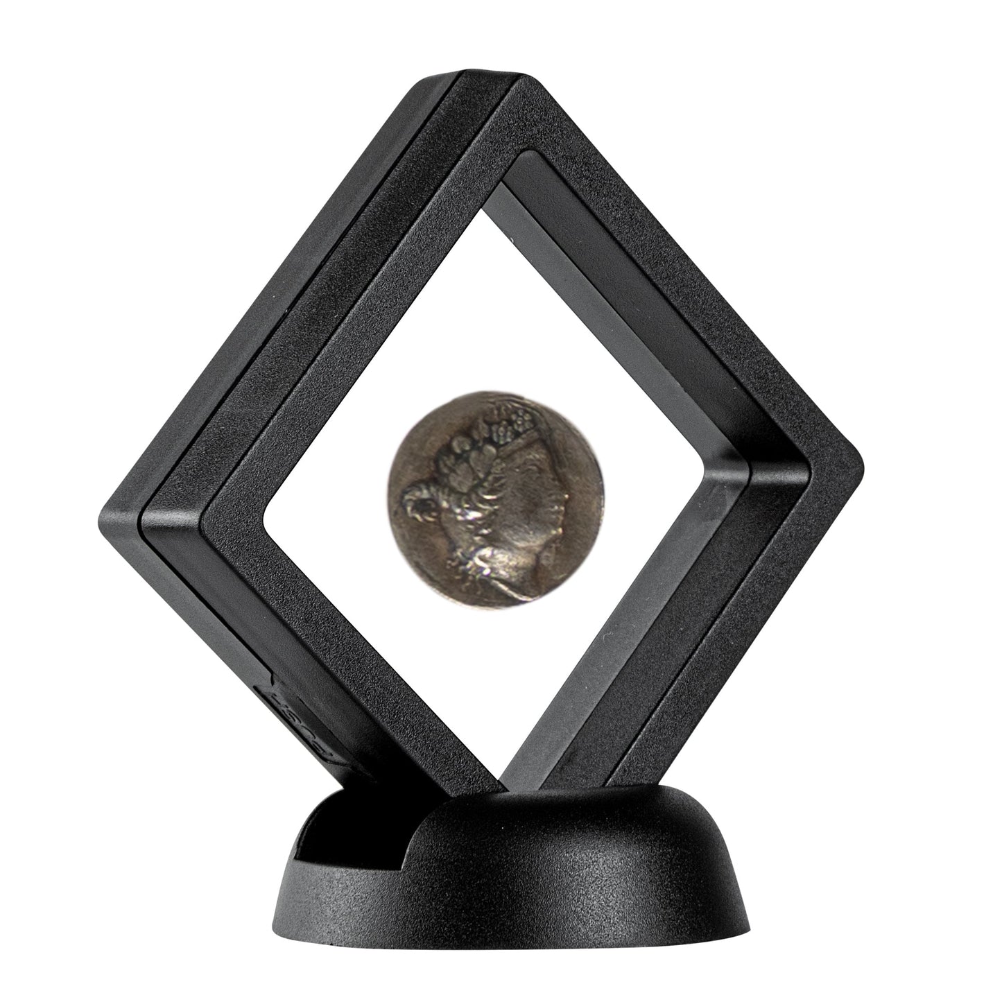Display Tek Square Black Plastic 3D Floating Display Case - 2 3/4" x 2 3/4" x 3/4" - 10 count box