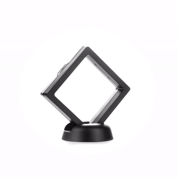 Display Tek Square Black Plastic 3D Floating Display Case - 2 3/4" x 2 3/4" x 3/4" - 10 count box