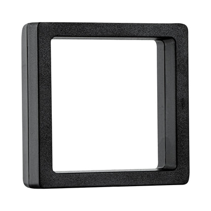 Display Tek Square Black Plastic 3D Floating Display Case - 2 3/4" x 2 3/4" x 3/4" - 10 count box