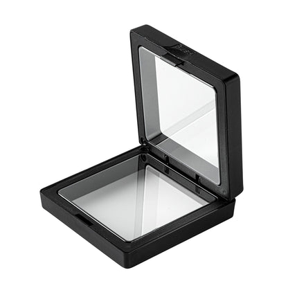 Display Tek Square Black Plastic 3D Floating Display Case - 2 3/4" x 2 3/4" x 3/4" - 10 count box