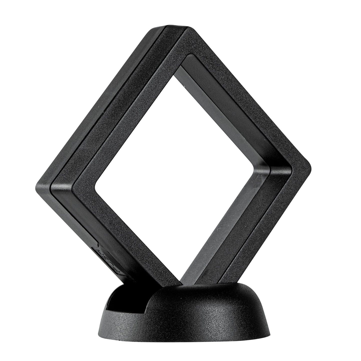 Display Tek Square Black Plastic 3D Floating Display Case - 2 3/4" x 2 3/4" x 3/4" - 10 count box
