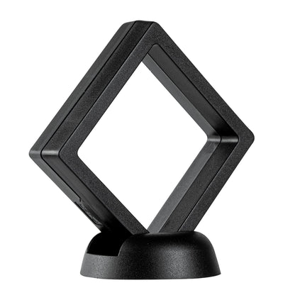 Display Tek Square Black Plastic 3D Floating Display Case - 2 3/4" x 2 3/4" x 3/4" - 10 count box