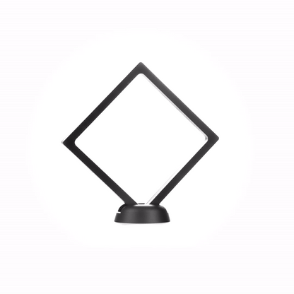 Display Tek Square Black Plastic 3D Floating Display Case - 4 1/4" x 4 1/4" x 3/4" - 10 count box