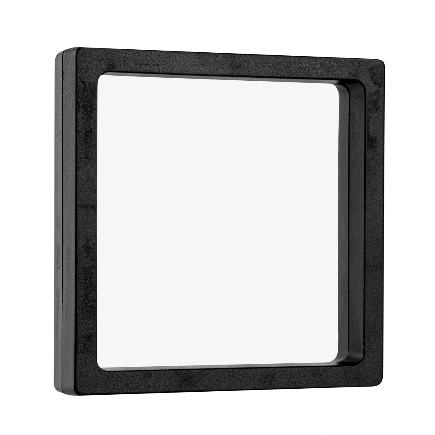 Display Tek Square Black Plastic 3D Floating Display Case - 4 1/4" x 4 1/4" x 3/4" - 10 count box
