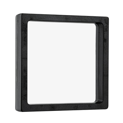 Display Tek Square Black Plastic 3D Floating Display Case - 4 1/4" x 4 1/4" x 3/4" - 10 count box