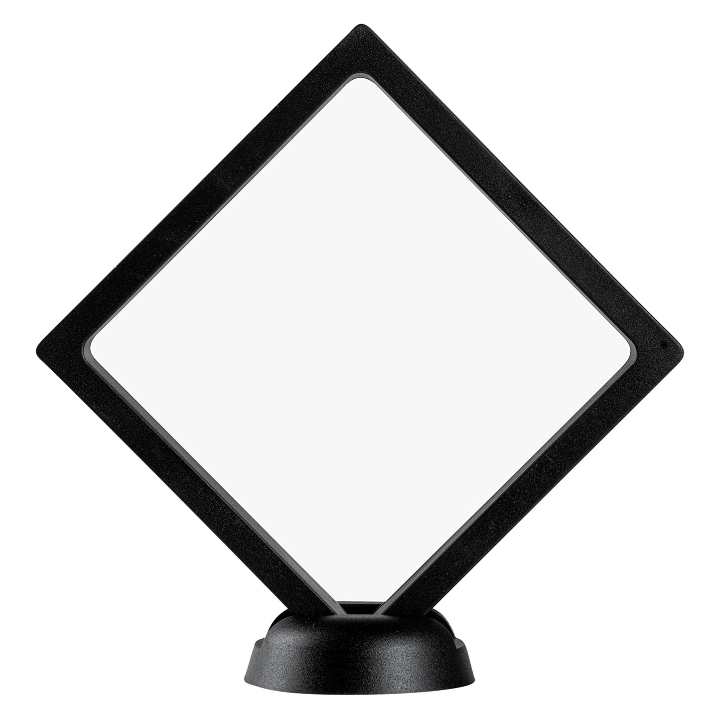 Display Tek Square Black Plastic 3D Floating Display Case - 4 1/4" x 4 1/4" x 3/4" - 10 count box