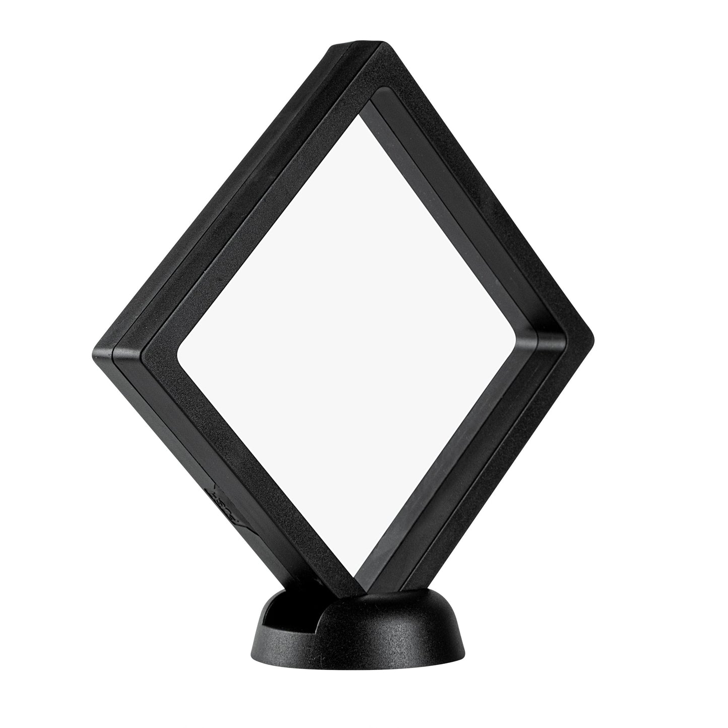 Display Tek Square Black Plastic 3D Floating Display Case - 4 1/4" x 4 1/4" x 3/4" - 10 count box