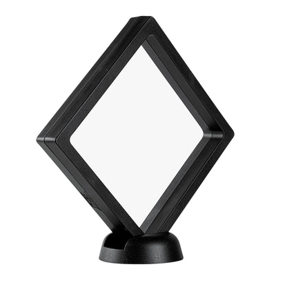 Display Tek Square Black Plastic 3D Floating Display Case - 4 1/4" x 4 1/4" x 3/4" - 10 count box