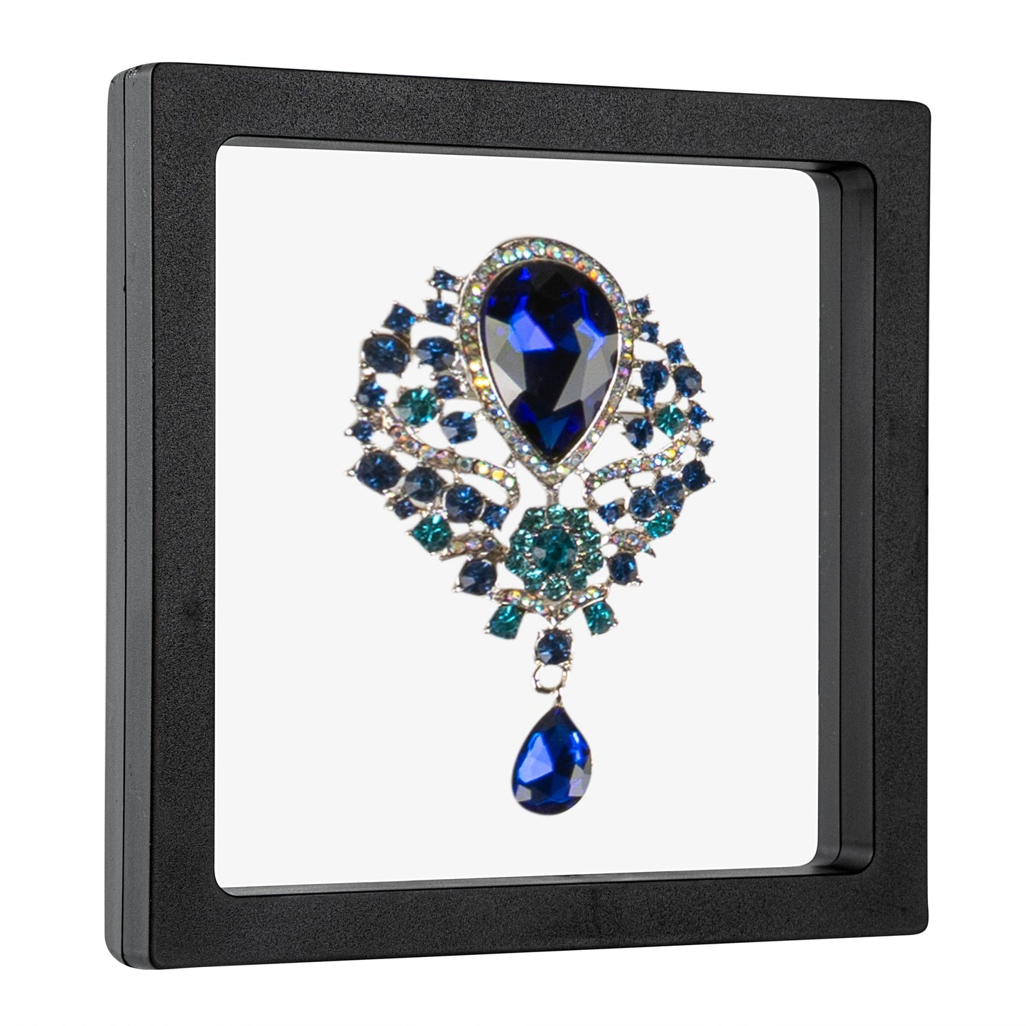 Display Tek Square Black Plastic 3D Floating Display Case - 5 1/2" x 5 1/2" x 3/4" - 10 count box