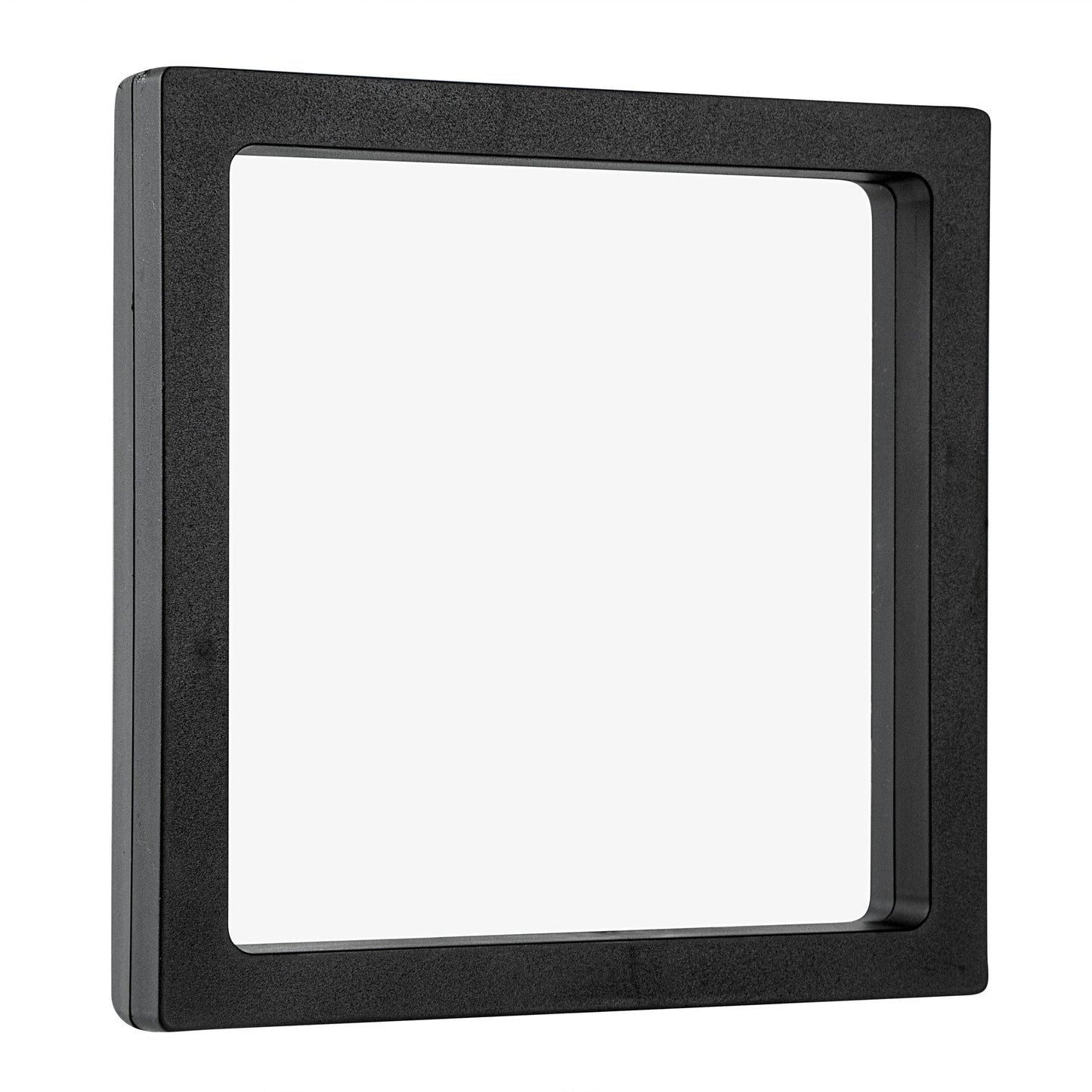 Display Tek Square Black Plastic 3D Floating Display Case - 5 1/2" x 5 1/2" x 3/4" - 10 count box
