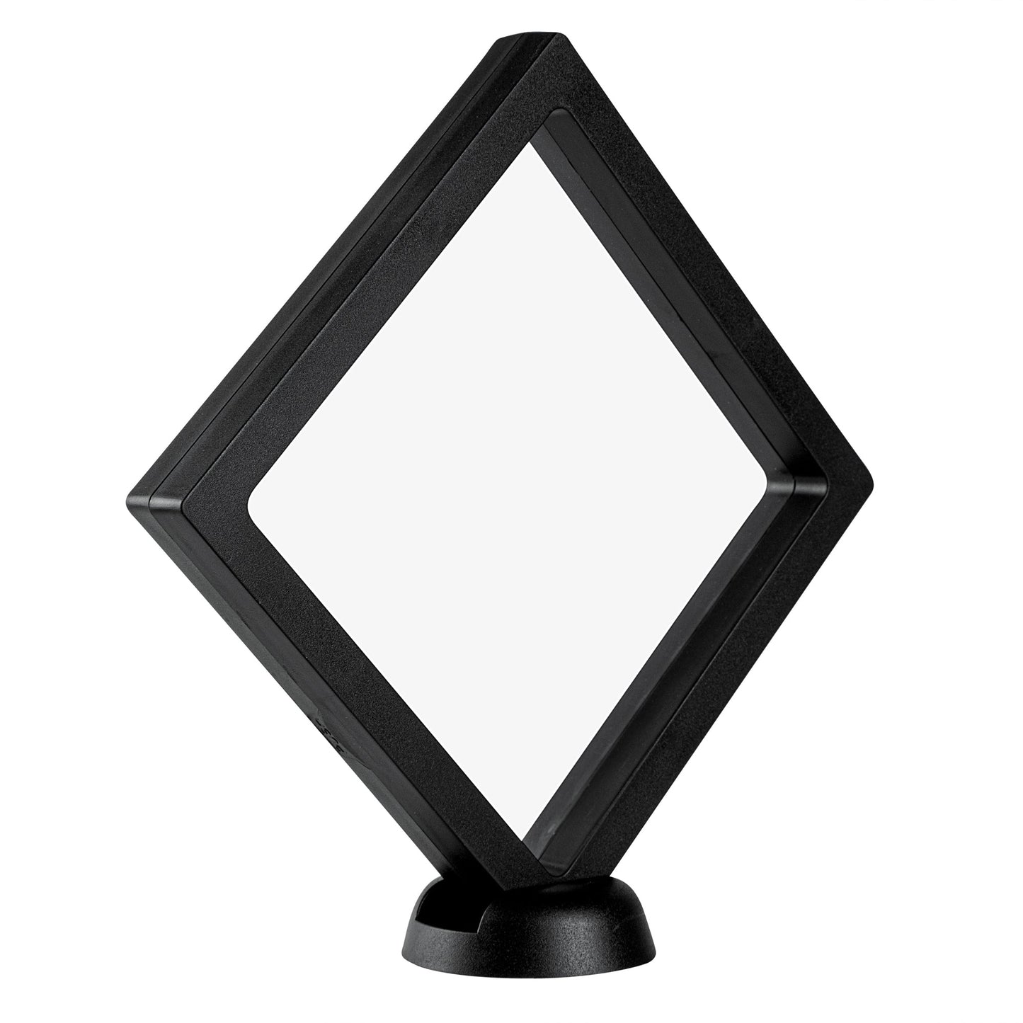 Display Tek Square Black Plastic 3D Floating Display Case - 5 1/2" x 5 1/2" x 3/4" - 10 count box