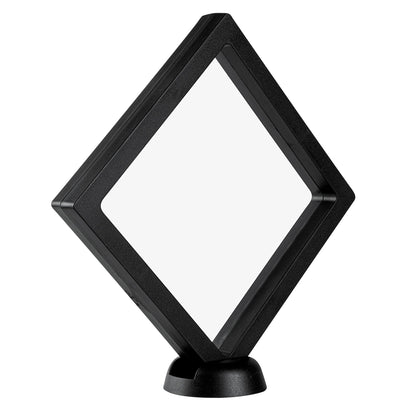 Display Tek Square Black Plastic 3D Floating Display Case - 5 1/2" x 5 1/2" x 3/4" - 10 count box
