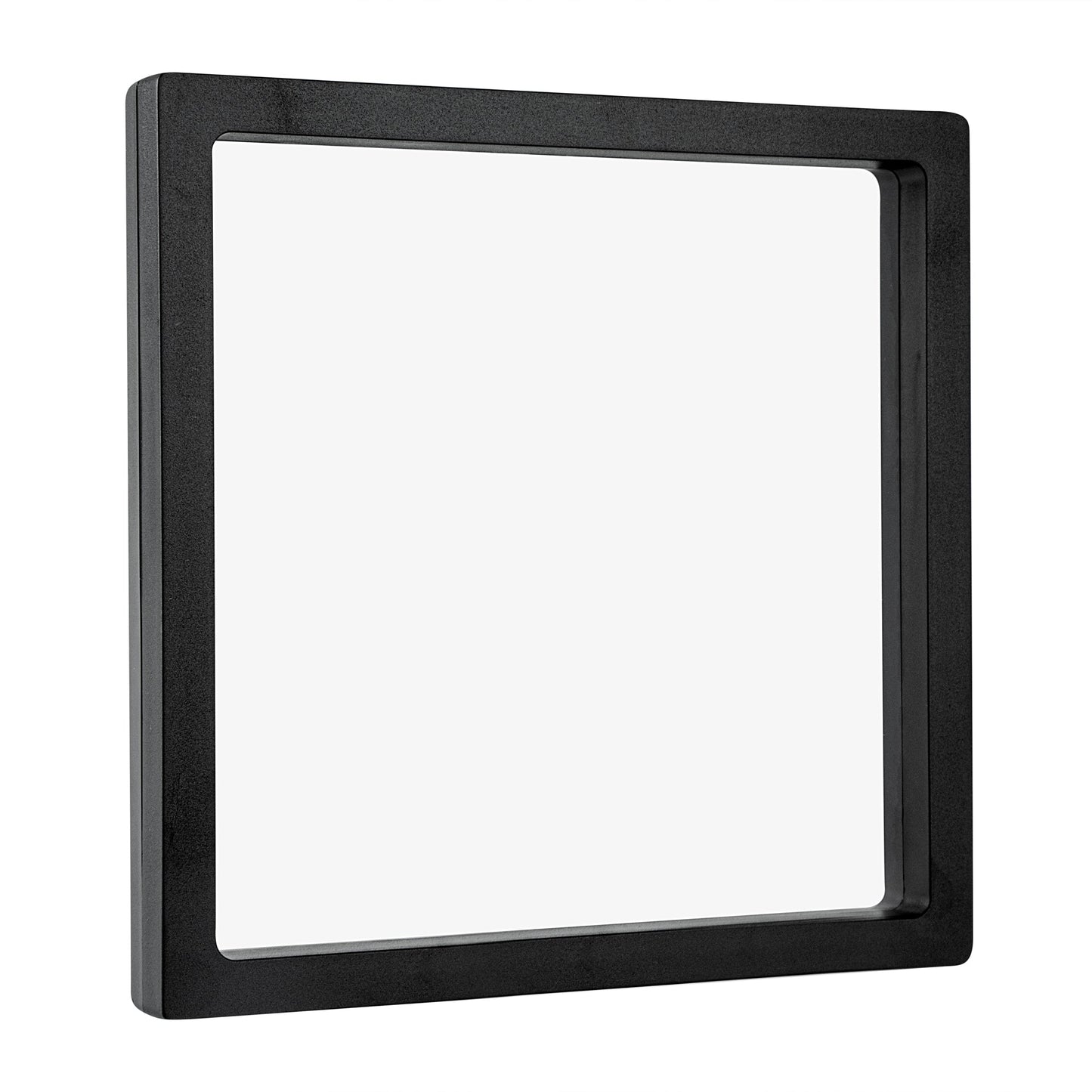 Display Tek Square Black Plastic 3D Floating Display Case - 7" x 7" x 3/4" - 10 count box