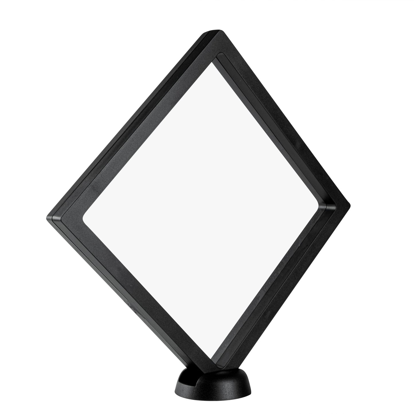 Display Tek Square Black Plastic 3D Floating Display Case - 7" x 7" x 3/4" - 10 count box