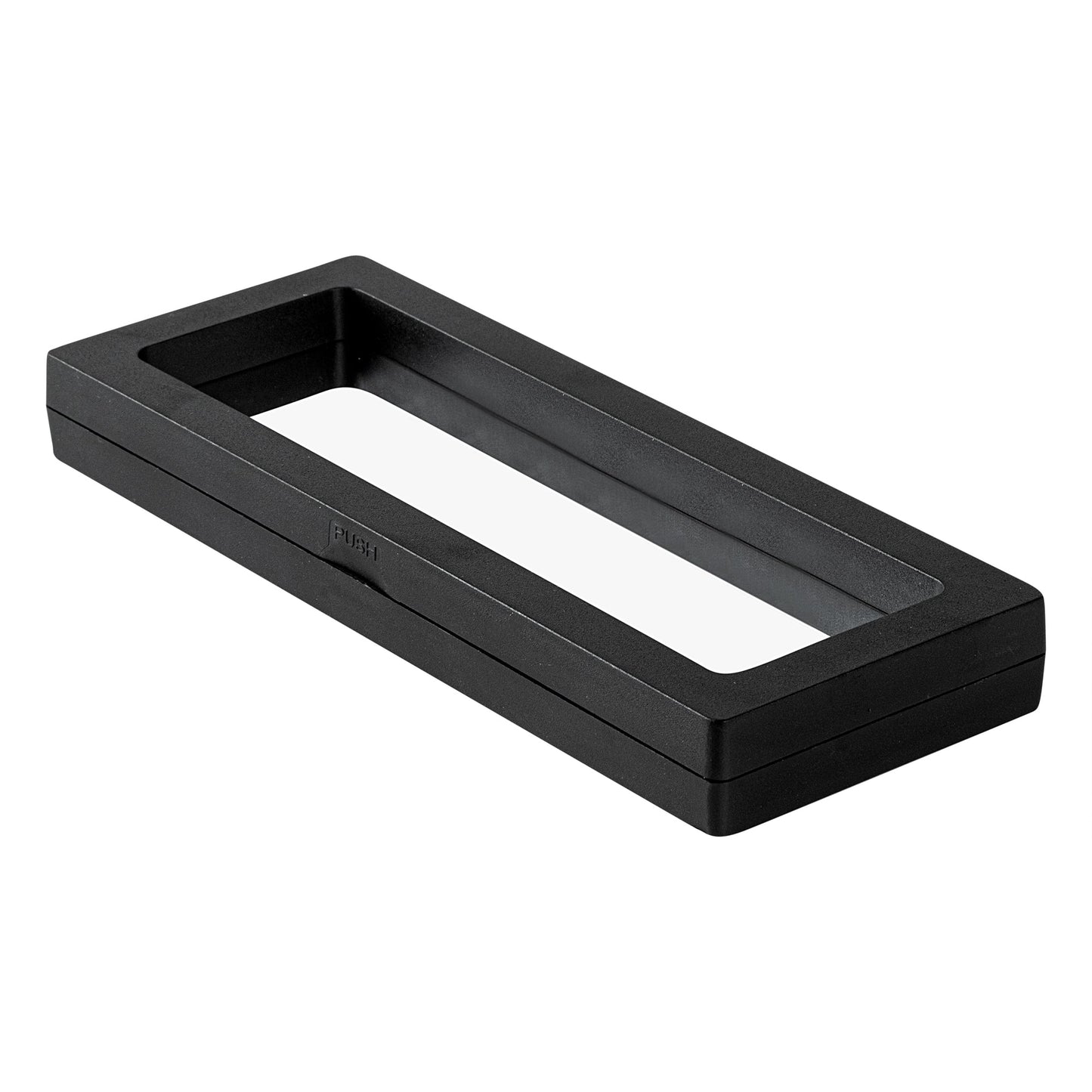 Display Tek Rectangle Black Plastic 3D Floating Display Case - 7" x 2 3/4" x 3/4" - 10 count box