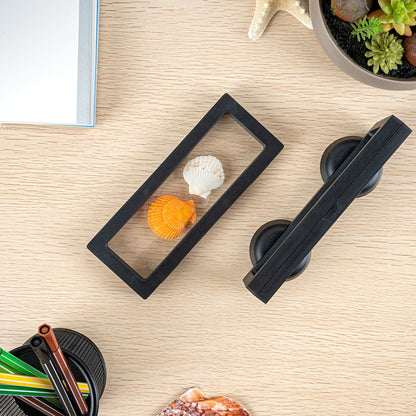 Display Tek Rectangle Black Plastic 3D Floating Display Case - 7" x 2 3/4" x 3/4" - 10 count box