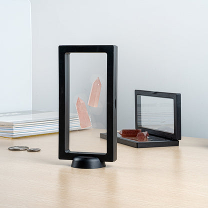 Display Tek Rectangle Black Plastic 3D Floating Display Case - 7" x 3 1/2" x 3/4" - 10 count box