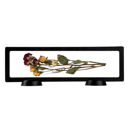 Display Tek Rectangle Black Plastic 3D Floating Display Case - 11 3/4" x 3 1/2" x 3/4" - 10 count box