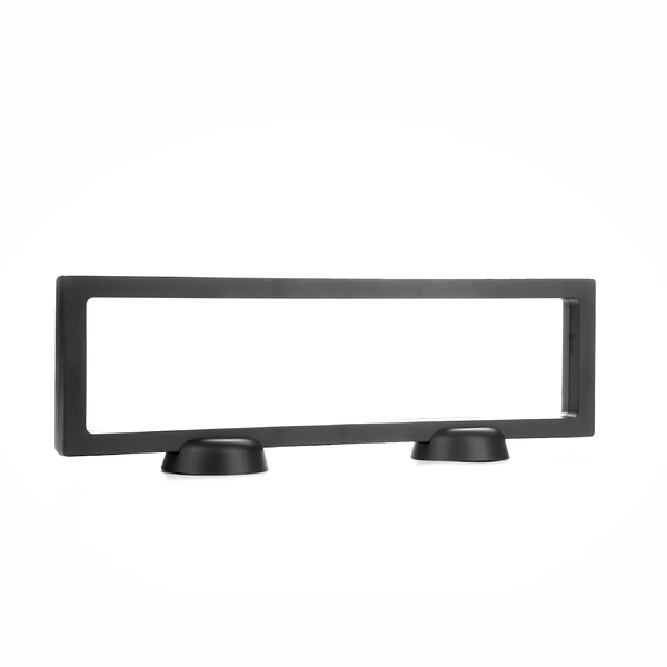 Display Tek Rectangle Black Plastic 3D Floating Display Case - 11 3/4" x 3 1/2" x 3/4" - 10 count box