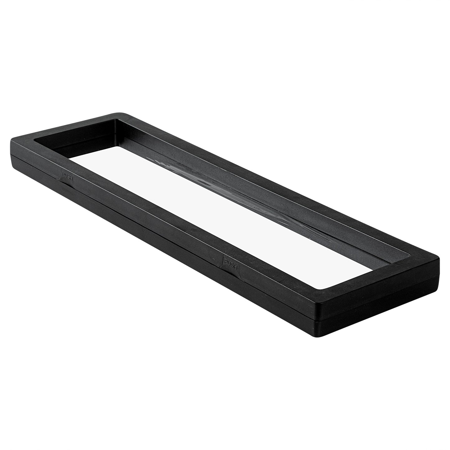 Display Tek Rectangle Black Plastic 3D Floating Display Case - 11 3/4" x 3 1/2" x 3/4" - 10 count box