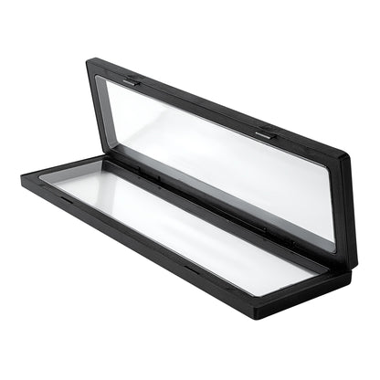 Display Tek Rectangle Black Plastic 3D Floating Display Case - 11 3/4" x 3 1/2" x 3/4" - 10 count box