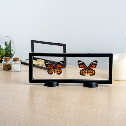 Display Tek Rectangle Black Plastic 3D Floating Display Case - 11 3/4" x 4 1/4" x 3/4" - 10 count box