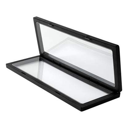 Display Tek Rectangle Black Plastic 3D Floating Display Case - 11 3/4" x 4 1/4" x 3/4" - 10 count box