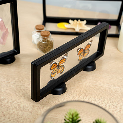 Display Tek Rectangle Black Plastic 3D Floating Display Case - 11 3/4" x 4 1/4" x 3/4" - 10 count box