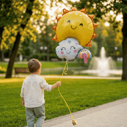 Balloonify Mylar Sun, Cloud and Rainbow Family Balloon - 30 1/4" x 23 1/4" - 1 count box