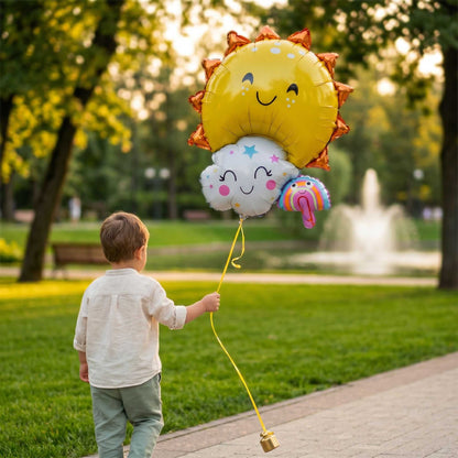 Balloonify Mylar Sun, Cloud and Rainbow Family Balloon - 30 1/4" x 23 1/4" - 1 count box