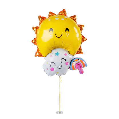 Balloonify Mylar Sun, Cloud and Rainbow Family Balloon - 30 1/4" x 23 1/4" - 100 count box