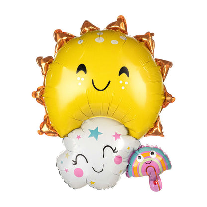 Balloonify Mylar Sun, Cloud and Rainbow Family Balloon - 30 1/4" x 23 1/4" - 100 count box