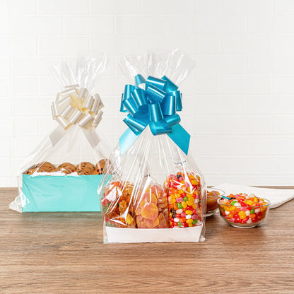 Bag Tek Clear Plastic Gift Basket Bag - Gusseted - 8" x 4" x 18" - 10 count box